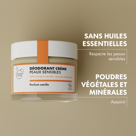 Déodorant naturel peaux sensibles vanille - Clémence & Vivien