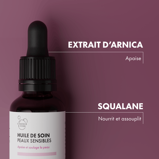 Huile de soin peaux sensibles - Clémence & Vivien