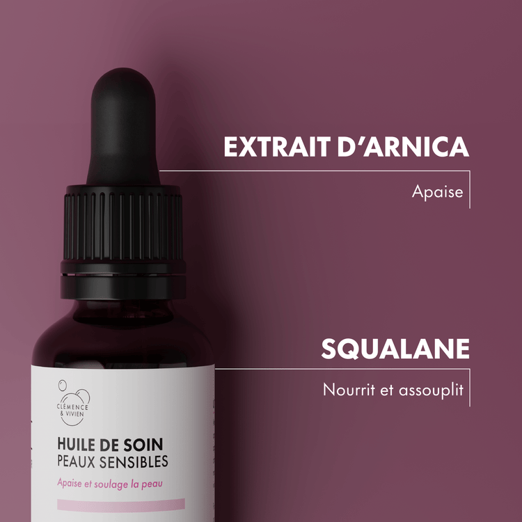 Huile de soin peaux sensibles - Clémence & Vivien
