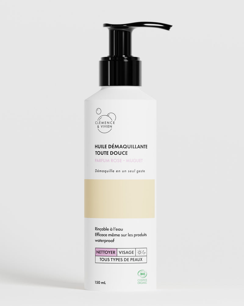Huile démaquillante toute douce parfum rose-muguet