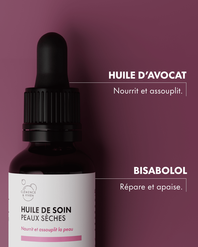 Huile de soin peaux sèches - Clémence & Vivien